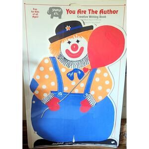 VTG Clown SHAPES ETC Creative Writing Book 10 Jumbo Sheets Art Paper NOS 1987